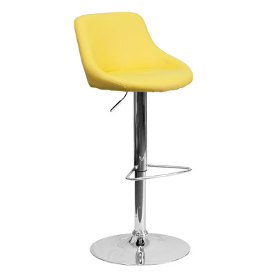 32 inch Swivel Bar Stool Upholstery: Yellow