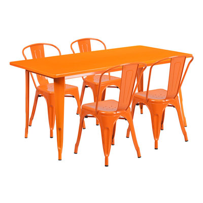 Huggins Rectangular 5 Piece Dining Set Color: Orange