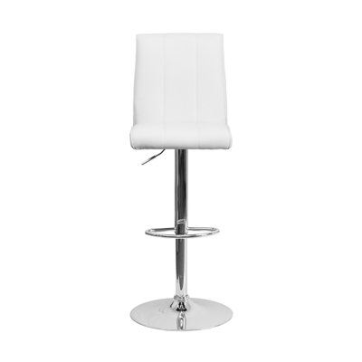 Adjustable Height Swivel Bar Stool Upholstery: White