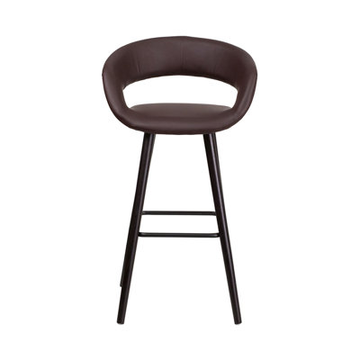 Brynn 30 inch Swivel Bar Stool Upholstery: Brown