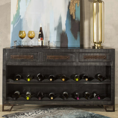 Anton 16 Bottle Floor Wine Rack Finish: Black
