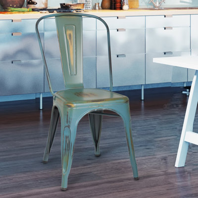 Monette Stackable Dining Side Chair Finish: Green
