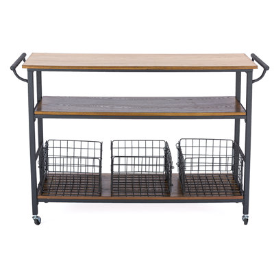 Laurel Foundry Modern Farmhouse Fresnay Kitchen Island With Wooden Top