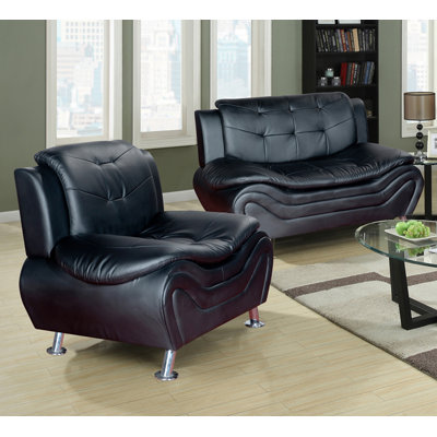 Orren Ellis OREL1896 Machelle 2 Piece Loveseat and Chair Set Upholstery