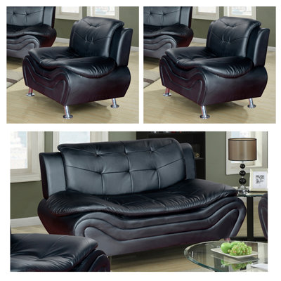 Orren Ellis OREL1902 Machelle 3 Piece Loveseat and Chairs Set Upholstery