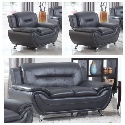 Latitude Run LRUN1388 Bergenfield 3 Piece Living Room Set Upholstery