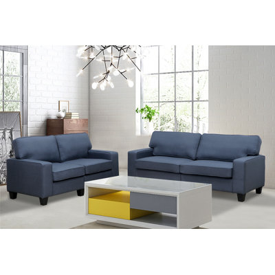 Varick Gallery VRKG3665 Bittle Modern 2 Piece Living Room Sofa and Loveseat Set Upholstery