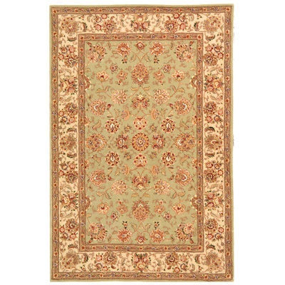 Persian Court Light Green/Ivory Kashan Rug Rug Size: 4' x 6' image