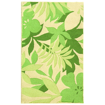Berkeley Beige/Green Rug Rug Size: 4' Round image