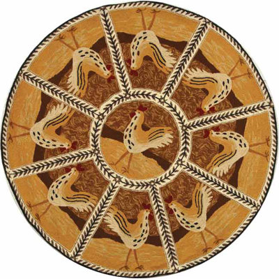 Chelsea Chicken Checked Novelty Rug Rug Size: Round 5'6 image