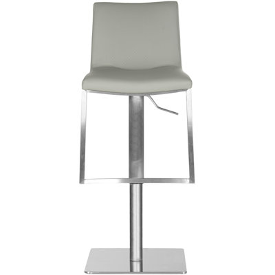 Fox Adjustable Height Swivel Bar Stool Upholstery: Gray