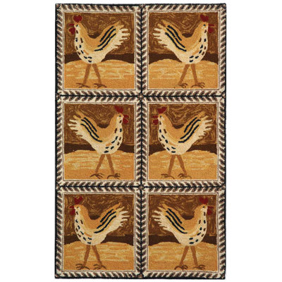 Chelsea Chicken Checked Novelty Rug Rug Size: 6' x 9' image
