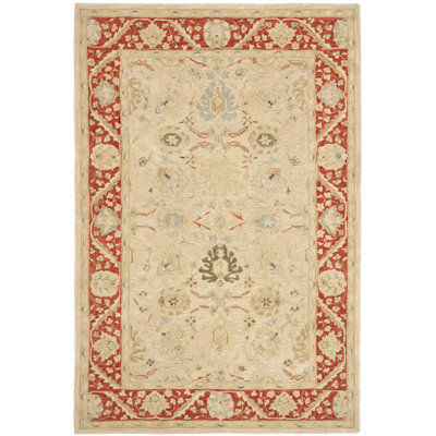 Anatolia Taupe / Red Outdoor Rug Rug Size: 3' x 5' image