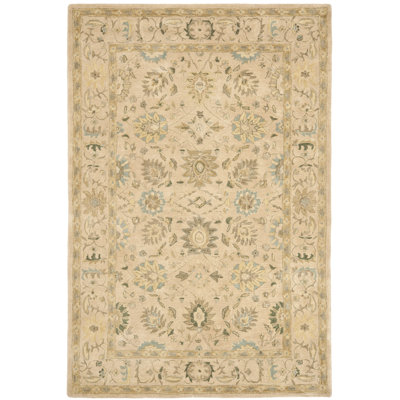 Anatolia Taupe / Blue Outdoor Rug Rug Size: 3' x 5' image