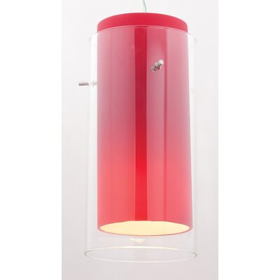 G'nG Glass Cylinder Shade Glass Color: Clear/Red