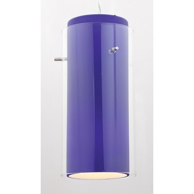 G'nG Glass Cylinder Shade Glass Color: Clear/Cobalt