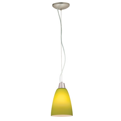 Ami Inari Silk 1 Light Mini Pendant Glass Color: Amber, Shade Style: Cylinder