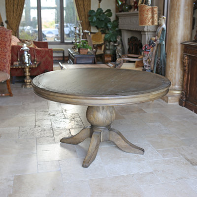 Florence Reclaimed Wood Round Dining Table Size: 30 inch H x 60 inch L x 60 inch D, Finish: Smoke