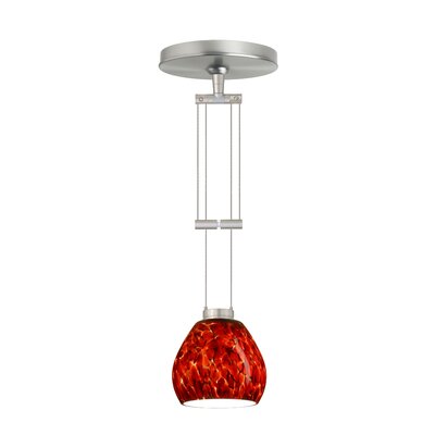 Tay Tay 1 Light Mini Pendant Finish: Satin Nickel, Glass Shade: Garnet