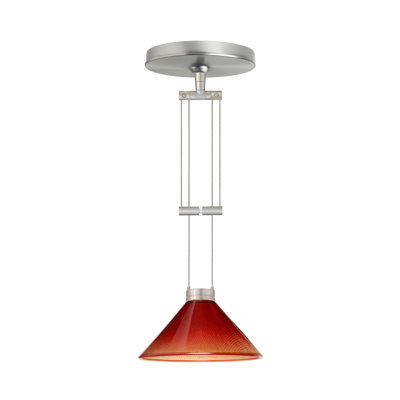 Kona 1 Light Pendant Finish: Satin Nickel, Glass Shade: Sunset