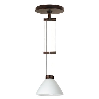 Domi 1 Light Mini Pendant Finish: Satin Nickel, Glass Shade: Dicro Ribbed