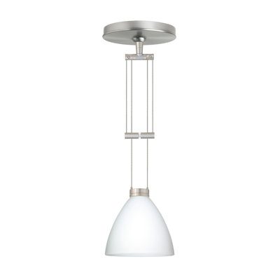 Mia 1 Light Mini Pendant Finish: Satin Nickel, Glass Shade: Opal Matte