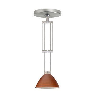 Domi 1 Light Mini Pendant Finish: Satin Nickel, Glass Shade: Cherry