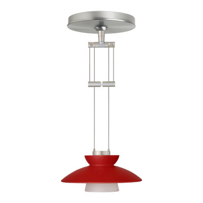 Trilo 1 Light Mini Pendant Finish: Satin Nickel, Glass Shade: Red Matte