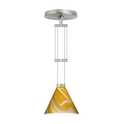 Kani 1 Light Mini Pendant Finish: Satin Nickel, Glass Shade: Honey