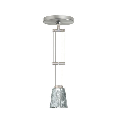 Nico 1 Light Mini Pendant Finish: Satin Nickel, Glass Shade: Stone Silver Foil
