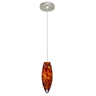 Juliette 1 Light Mini Pendant Finish: Satin Nickel, Glass Shade: Amber Cloud