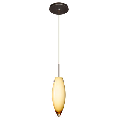 Juliette 1 Light Mini Pendant Finish: Bronze, Glass Shade: Vanilla Glossy