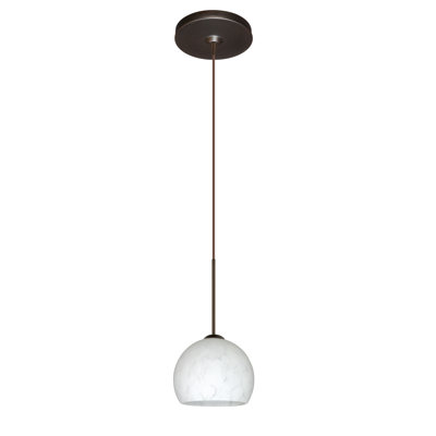 Palla 1 Light Mini Pendant Finish: Bronze, Glass Shade: Carrera