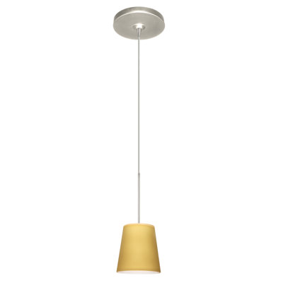 Canto 1 Light Mini Pendant Finish: Satin Nickel, Glass Shade: Vanilla Matte