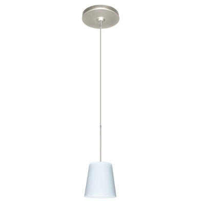 Canto 1 Light Mini Pendant Finish: Satin Nickel, Glass Shade: Opal Matte