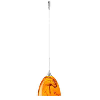 Sasha 1 Light Mini Pendant Finish: Satin Nickel, Glass Shade: Habanero