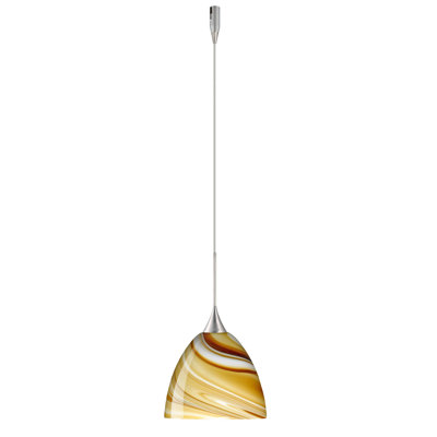 Sasha 1 Light Mini Pendant Finish: Satin Nickel, Glass Shade: Honey