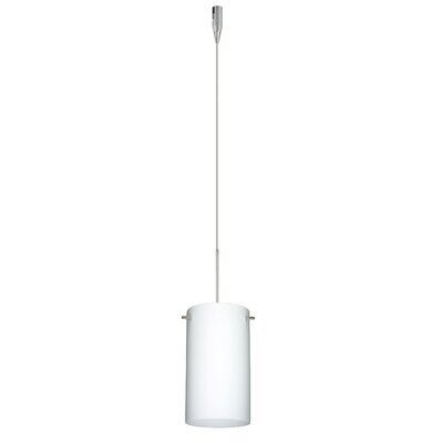 Stilo 1 Light Mini Pendant Finish: Satin Nickel, Glass Shade: Opal Matte, Bulb Type: Halogen