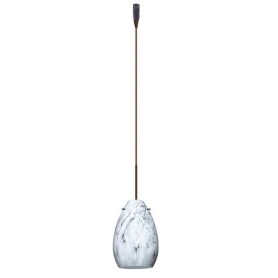 Pera 1 Light Mini Pendant Bulb Type: Halogen, Finish: Bronze, Glass Shade: Marble Grigio