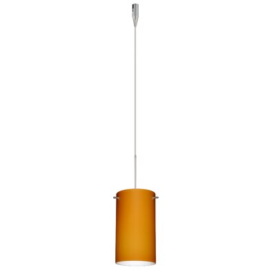 Stilo 1 Light Mini Pendant Finish: Satin Nickel, Glass Shade: Amber Matte, Bulb Type: Halogen