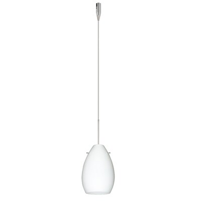 Pera 1 Light Mini Pendant Bulb Type: Halogen, Finish: Satin Nickel, Glass Shade: Opal Matte