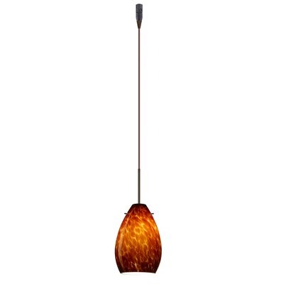 Pera 1 Light Mini Pendant Bulb Type: Halogen, Finish: Bronze, Glass Shade: Vanilla Matte