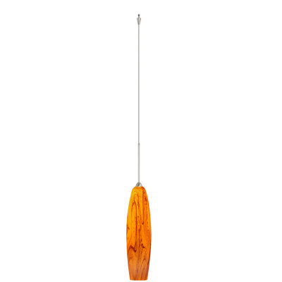 Zumi 1 Light Mini Pendant Finish: Satin Nickel, Glass Shade: Habanero