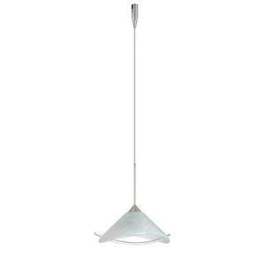 1 Light Mini Pendant Finish: Satin Nickel, Glass Shade: Marble-Clear