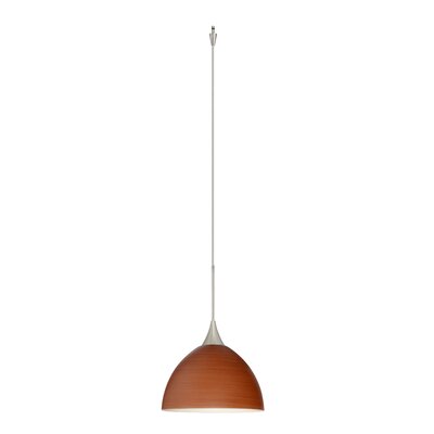 Brella 1 Light Mini Pendant Finish: Satin Nickel, Glass Shade: Cherry