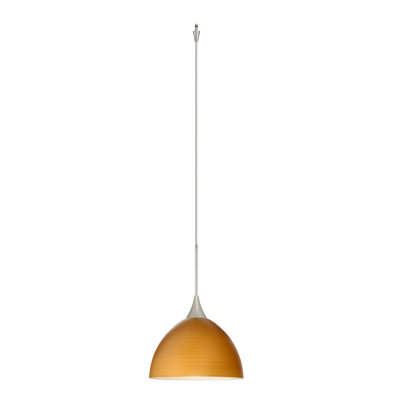 Brella 1 Light Mini Pendant Finish: Satin Nickel, Glass Shade: Oak