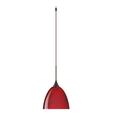 Sasha 1 Light Mini Pendant Finish: Bronze, Glass Shade: Magma