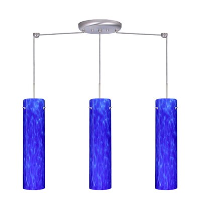 Stilo 3 Light Mini Pendant Finish: Satin Nickel, Glass Shade: Blue Cloud