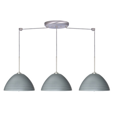 Tessa 3 Light Pendant Finish: Satin Nickel, Glass Shade: Titan