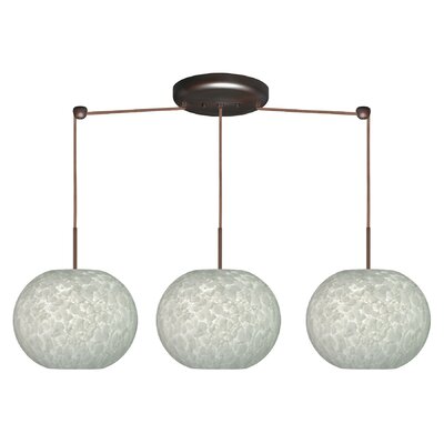 Luna 3 Light Linear Globe Pendant Finish: Bronze, Glass Shade: Carrera